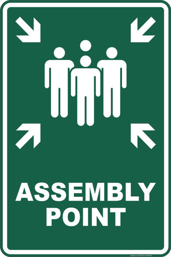 Steel Frame Assembly Point Sign Assembly Point Marker (Vertical), Safety Sign