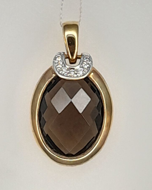 375 (9ct) Gold Pendant, Smoky Quartz