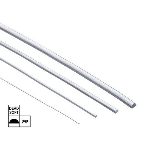 Argentium Silver Wire, 1/2-Round, Dead-Soft, 0.8mm Dia. REMNANT