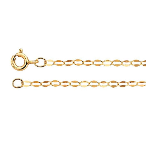 14/20GF Chain, 2.6mm Dapped Oval Cable, 60cm Long