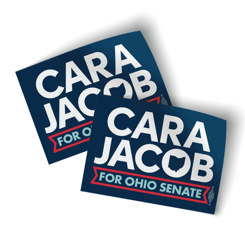 Cara Jacob For Ohio Senate (4" x 3" Vinyl Sticker -- Pack of Two!)