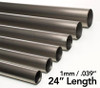 Ticon .5” Diameter Titanium Tube: 24” Length, 1mm/.039”