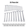 [PN: 9917MPRA] SUNEX Tools 25 Pc. Metric Full Polish V-Groove Combination Wrench Set