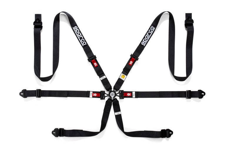 PN: spa04834HPDNR] Sparco Belt PD 6 Point 2in, Black Harness