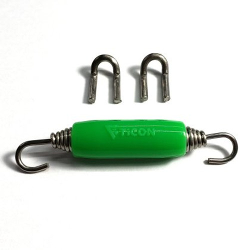 Ticon Titanium Spring Tab and Spring Kit – Green Silicone (2 tabs and 1 spring)