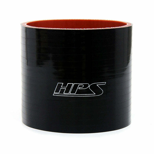 [PN: HTSC-250-BLK] HPS 2.5" ID , 3" Long High Temp 4-ply Reinforced Silicone Straight Coupler Hose Black