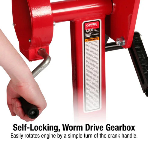 [PN: 8300GB] SUNEX Tools 1000 LB DELUXE GEARED ENGINE STAND