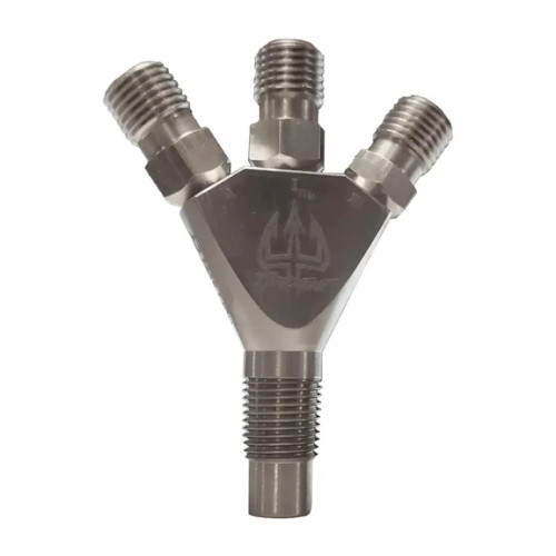 [PN: 00-40018] Trident Ti 1/8" NPT Three Stage Dry Nitrous Nozzle - Straight Discharge/Titanium
