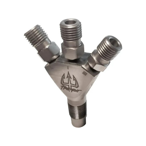 [PN: 00-40018] Trident Ti 1/8" NPT Three Stage Dry Nitrous Nozzle - Straight Discharge/Titanium