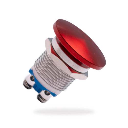 [PN: 00-51032-PB] Momentary Mushroom Cap Push-Button - 23mm Red Cap/Screw Terminals