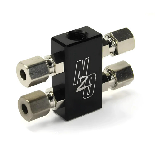 [PN: 00-01761] Compact Billet 2 in 4 Out Distribution Block With Compression Fittings