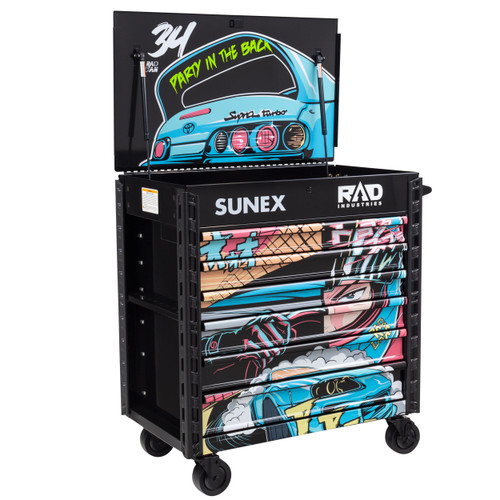 [PN: 8057XTBKRADAN] Rad Dan Manga Designed Black Premium Full 6 Drawer Service Cart