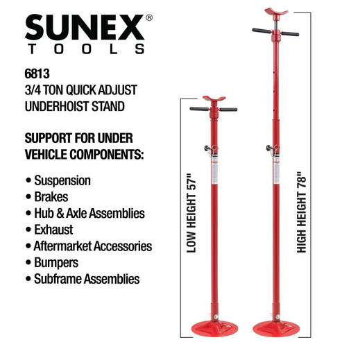 [PN: 6813] SUNEX Tools 1,500 lbs. Quick Adjust Support Stand
