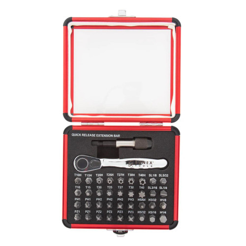 [PN: 9726] SUNEX Tools 38 Pc. Mini Ratchet & Bit Set