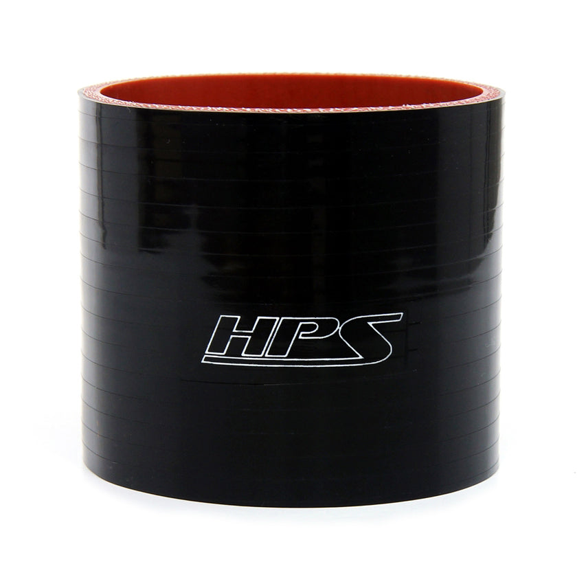 Vibrant 4 Ply Reinforced Silicone Straight Hose Coupling - 2.5in I.D. x 12in long (BLACK)