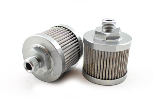 [PN: 8-01-06100] DW Universal Fuel pump pre-filter, SS, 6AN, 100 micron. Fits DW in-line fuel pump PN 9-250