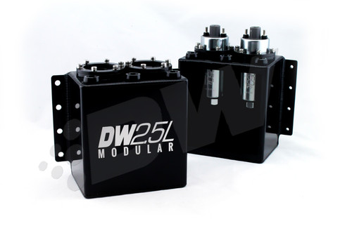 [PN:6-000-25ST] DW Universal 2.5L modular surge tank. Fits 1 or 2 DW250il fuel pumps, PN 9-250