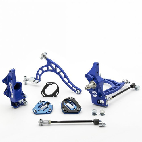[PN: WF140_OFF] Wisefab Nissan S14 S15 Front V2 Drift Angle Lock Kit with Rack Offset Spacers (1995-2002)
