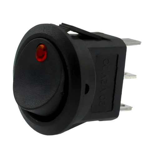 [PN: 00-51007] Mini Black Rocker Switch W/Red LED