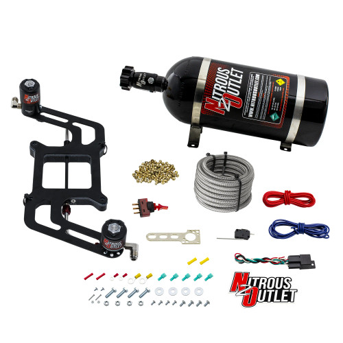 [PN: 00-10074] 4150 Weekend Warrior System - Hard-line/.122 Nitrous Solenoid/.177 Fuel Solenoid/Boomerang Solenoid Bracket - (Gas/E85)(5-55 psi)(50-350 HP)