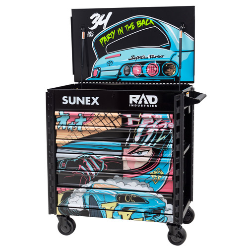 [PN: 8057XTBKRADAN] Rad Dan Manga Designed Black Premium Full 6 Drawer Service Cart