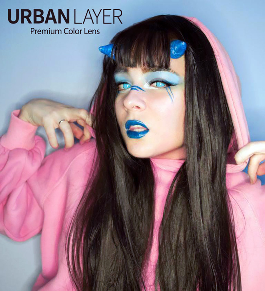 CrazyLab Cyan Mesh R Circle Lenses