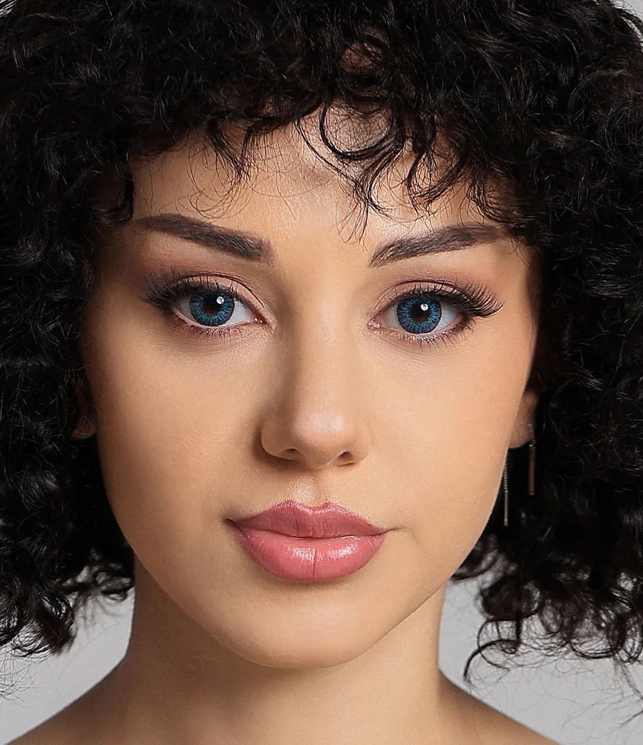 Sweety 3 Tone Blends Brilliant Blue Circle Lenses Color Contacts