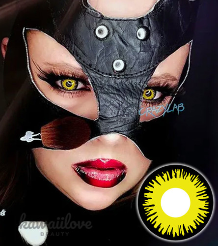 CrazyLab colored contact lens in Solar Eclipse are the perfect solid and bright yellow circle lenses for your cosplay or anime costume look, with its intensely accentuating black limbal rim making your eyes really pop. Each pair of special effects Solar Eclipse yellow contacts are available with fast and free shipping from the USA. CrazyLab colored contact lens in Solar Eclipse are the perfect solid and bright yellow circle lenses for your cosplay or anime costume look, with its intensely accentuating black limbal rim making your eyes really pop. Each pair of special effects Solar Eclipse yellow contacts are available with fast and free shipping from the USA.