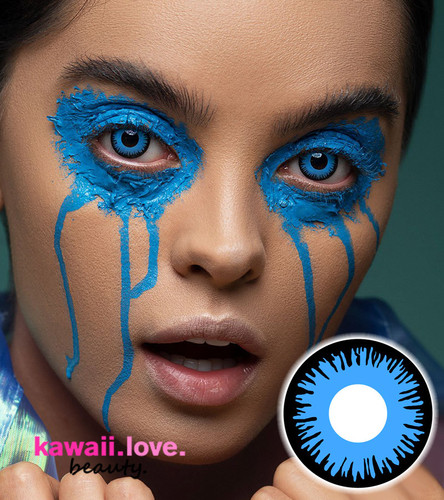 CrazyLab colored contact lens in blue Luna Eclipse are the perfect solid and bright blue circle lenses for your cosplay/ anime costume look, with its intensely accentuating black limbal rim making your eyes really pop. Each pair of special effects Luna Eclipse blue contacts ship fast and *free from the USA CrazyLab colored contact lens in blue Luna Eclipse are the perfect solid and bright blue circle lenses for your cosplay/ anime costume look, with its intensely accentuating black limbal rim making your eyes really pop. Each pair of special effects Luna Eclipse blue contacts ship fast and *free from the USA