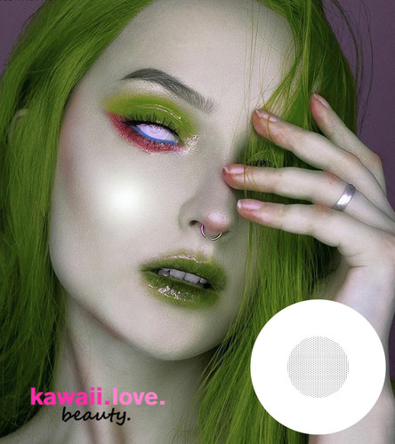 Blind White special effects cosplay circle lenses with mesh screen pupil center by CrazyLab Korea (USA stock, fast and free shipping available). Impress your friends with these incredible full white colored contact lenses that give the illusion of blindness, suitable for a wide range of costume looks and spectacular for SFX photography purposes. Blind White special effects cosplay circle lenses with mesh screen pupil center by CrazyLab Korea (USA stock, fast and free shipping available). Impress your friends with these incredible full white colored contact lenses that give the illusion of blindness, suitable for a wide range of costume looks and spectacular for SFX photography purposes.
