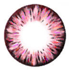 Design detail on Barbie Luna Pink 16.5mm circle lenses / colored contacts.