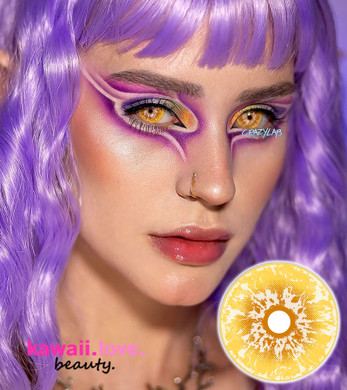 CrazyLab White Walker Yellow Circle Lenses