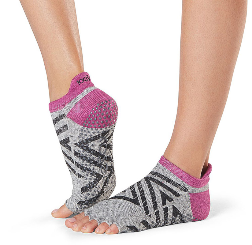 ToeSox Half Toe Bellarina Grip Socks - Heather Grey