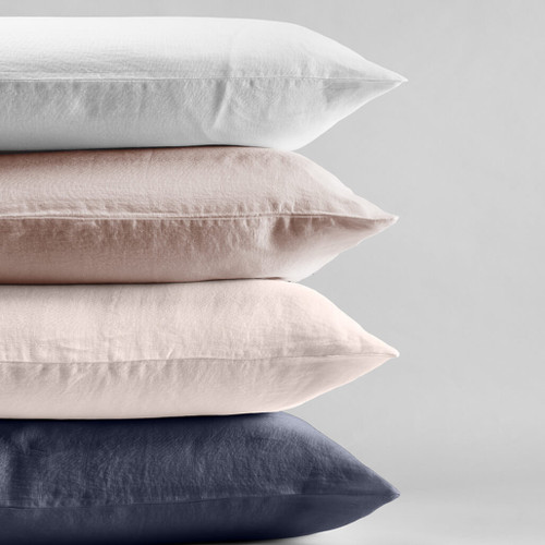 DUXIANA Essentials - Washed Linen, Pillow Cases in white, blush, ivory, and indigo