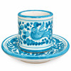 Italian Ceramic Espresso Cup & Saucer - Arabesco Turquoise 