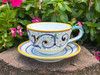 Personalized - Cappuccino/Latte Cup & Saucer - Ricco - Fratelli Mari - Italian Ceramics