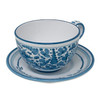 Italian Ceramic Personalized - Cappuccino/Latte Cup & Saucer - Arabesco Turchese - Fratelli Mari 