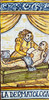 Dermatologist Female Tile - LA DERMATOLOGA Italian ceramic tile. Hand painted Italian tile from Castelli, Italy.