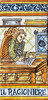Accountant Male Tile - IL RAGIONIERE Italian ceramic tile. Hand painted Italian tile from Castelli, Italy.