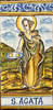 St. Agatha Tile - Sant'Agata Italian Ceramic Tile. Hand painted Italian tile from Castelli, Italy.