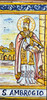 St. Ambrose Tile - Sant'Ambrogio Italian Ceramic Tile. Hand painted Italian tile from Castelli, Italy.