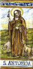 St. Anthony The Abbot Tile - Patron of Animals Italian Ceramic Tile. Hand painted Italian tile from Castelli, Italy.