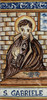 St. Gabriel The Archangel Tile - S. Gabriele Italian Ceramic Tile. Hand painted Italian tile from Castelli, Italy.