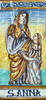 Saint Anne Tile - St. Anna (Patron of Grandmothers) Italian Ceramic Tile. Hand painted Italian tile from Castelli, Italy.