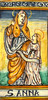 St. Anne Tile - St. Anna (Patron of Grandmothers) Italian Ceramic Tile. Hand painted Italian tile from Castelli, Italy. 