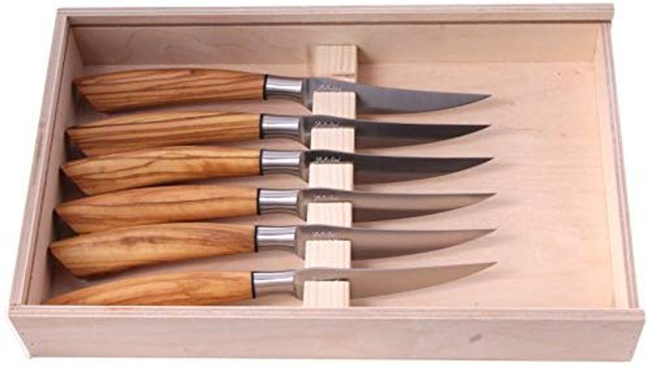 ciffer forklædning champion Coltelleria Saladini - Steak Knife - Set of 6 - Olive Wood
