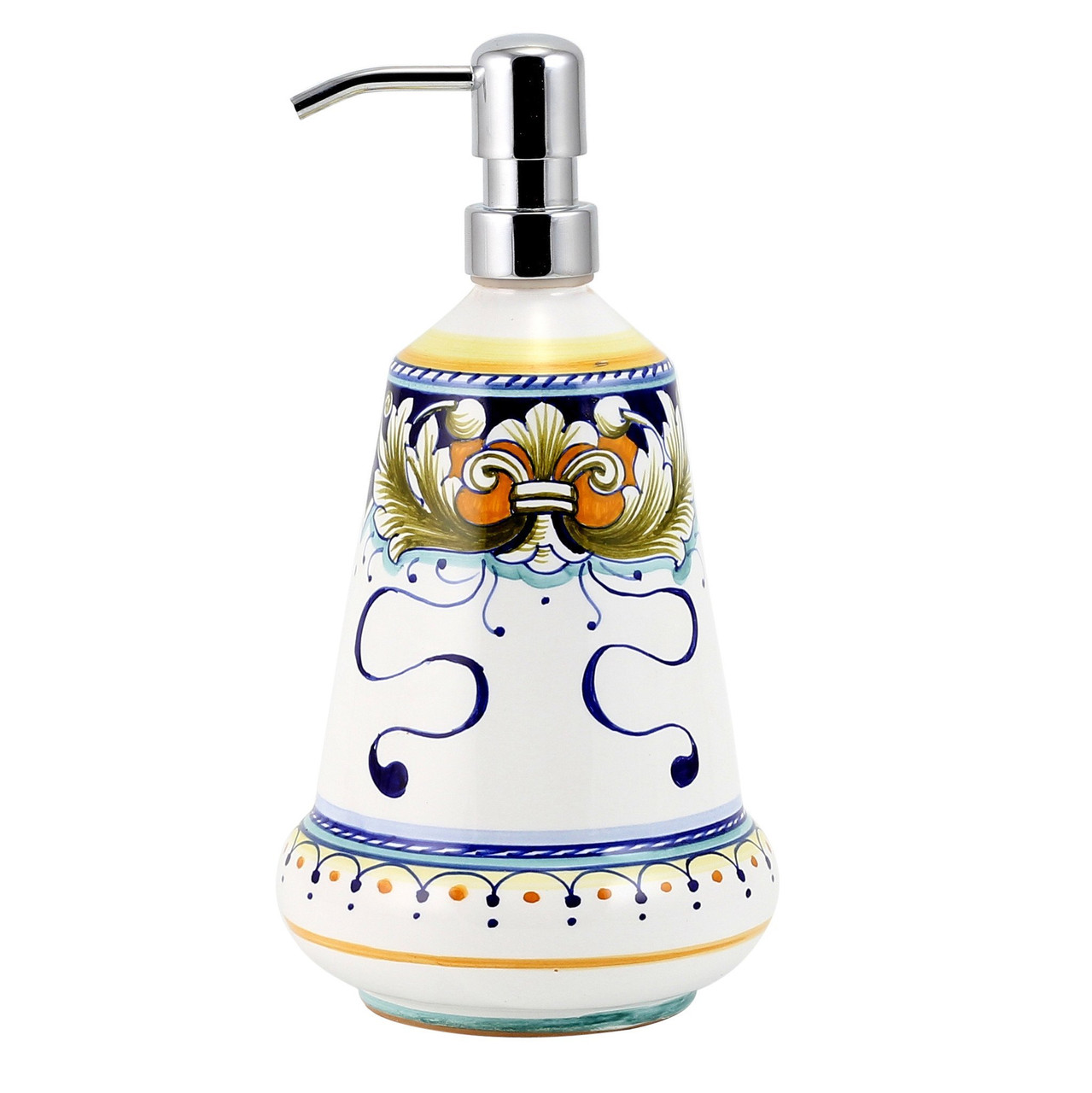 Italian Ceramic Deruta Foglie - Liquid Soap Dispenser