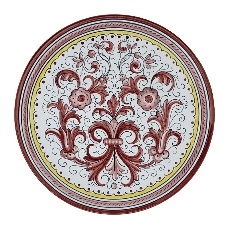 Italian Ceramic Ricco Deruta Red - Platter 14 inch - Fratelli Mari