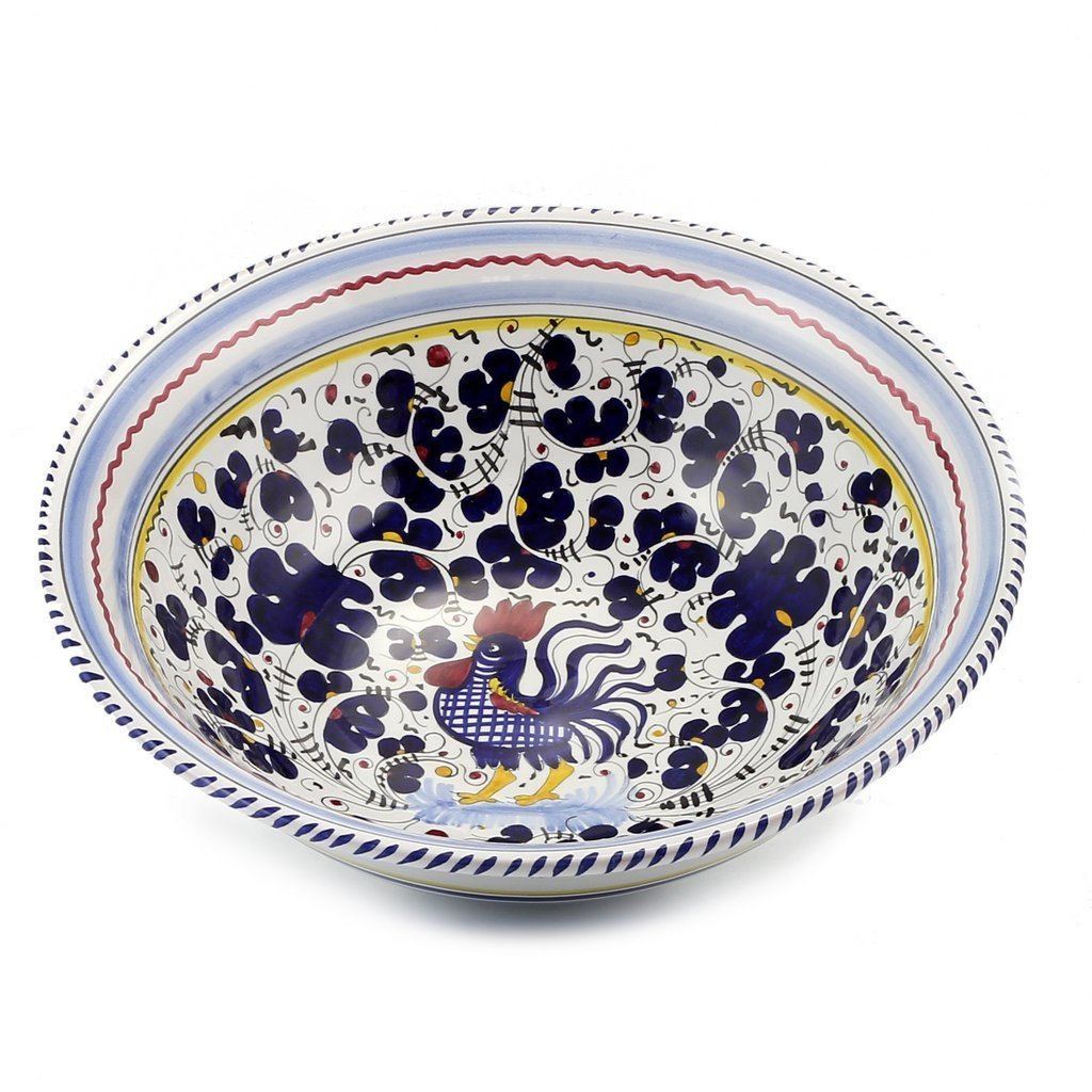 Orvieto Blue - Large Pasta/Salad Serving Bowl Italian Ceramics