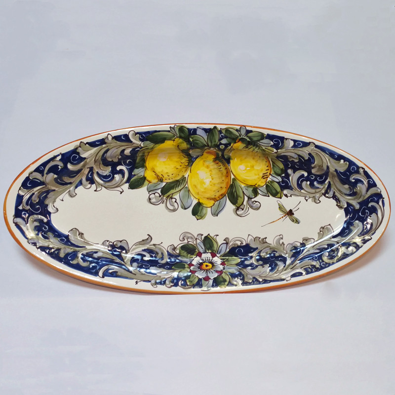 Italian Ceramics Toscana Volute Oval Platter